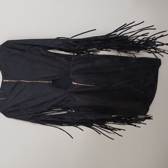 Love Culture Midi V Neck Boho Festival Cowgirl Sexy Fringe Sleeve Dress - Picture 11 of 16